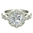 thumbnail image 5 of Diamond Engagement Rings for Women Floral Milgrain Halo Rings 14K White Gold 1.25 CT TW GIA Certified, 5 of 6