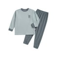 thumbnail image 5 of Jizyo Kids Boys Girls Long Johns Thermal Underwear Set Long Sleeve Rabbit Printed Crewneck T-Shirt and Elastic Waist Pants Gray 18-24 Months, 5 of 7