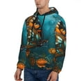 thumbnail image 3 of Wukai Elegant Butterfly And Flowers Print Men Hoodies Fleece Sweatshirts Long Sleeve Sweaters Pullover Fall Outfits Winter Clothes-Large, 3 of 7