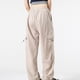thumbnail image 5 of Amzcrzy Pantalones cargo informales para mujer: cintura elástica con cordón, bolsillos con solapa, estilo paracaídas/harem/jogging, holgados, cintura alta, tallas M-2XL. Marrón, 5 of 6