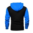 thumbnail image 4 of QHRMKOG Mens Hoodies Pullover Fashion Color Block Hooded Sweatshirrt Relaxed Fit Long Sleeve Drawstring Hoodie Fall Warm Top with Pockets Blue 2XL, 4 of 5
