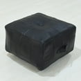 thumbnail image 3 of Square Shaped Buffalo Leather Handmade Eco-Friendly Black Pouf - Square Shape Pouf, 21"x21"x12", Geometric Pouf, Buffalo Leather Pouf, Recycled Foam with Fibre Fill Stuffed Pouf, Leather Seating Pouf, 3 of 10