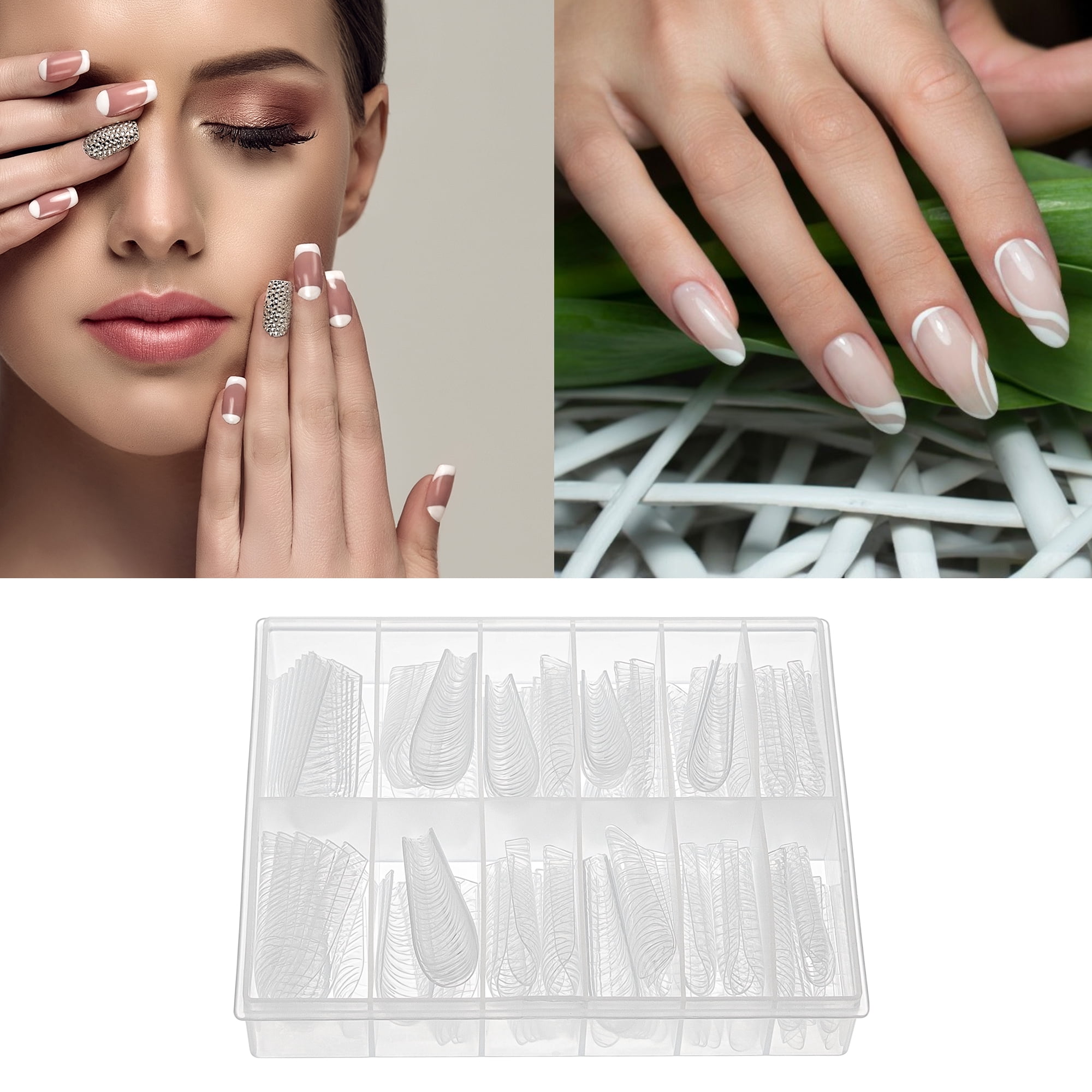 Unique Bargains Scale Faux Crystal Extension Fake Nails 120 Pcs [JM-32]
