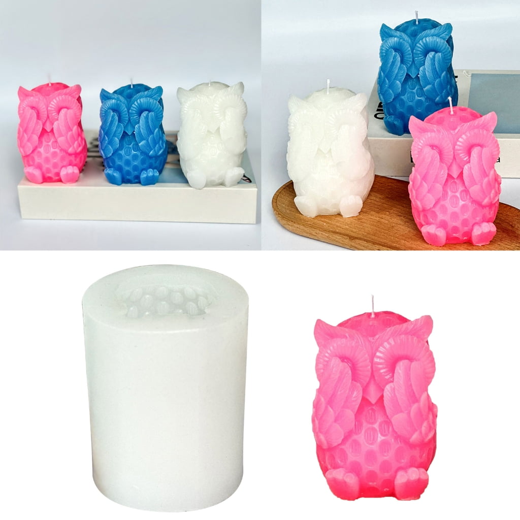 Owl Shaped Candle Silicone Mold for Making Candle Soap Plaster Ornemant Resin Craft Resin Casting Silicone Molds