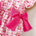 thumbnail image 6 of MIXUE Baby Girls Jumpsuits & Rompers Summer Cherry Print Crew Neck Fly Sleeve Bowknot Bodysuits Daily-Wear,Red,6-12 Months, 6 of 7