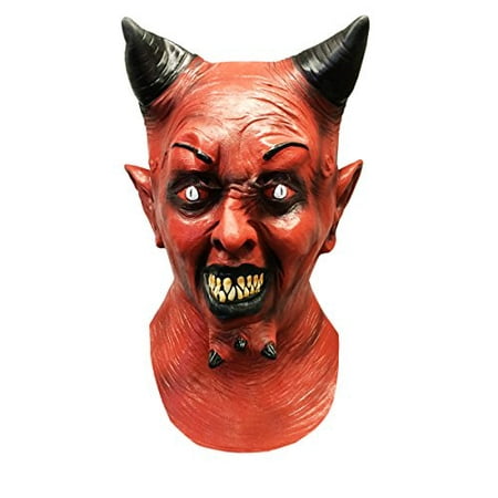 Creepy Red Horned Devil Halloween Adult Costume Face Mask - Off the Wall Toys