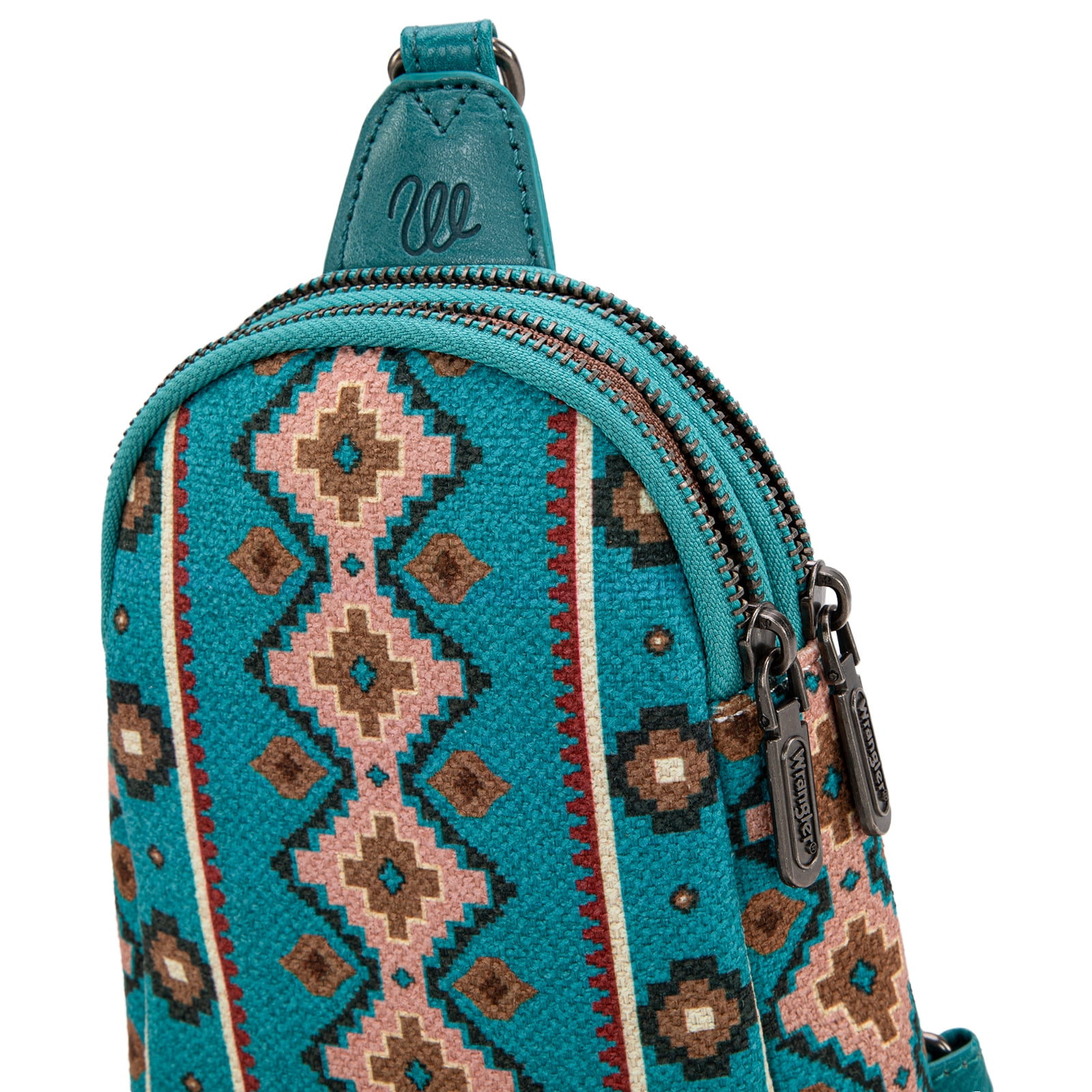 Wrangler Crossbody Sling Bags for Women Cross Body Purse with Detachable Strap, Drak Turquoise