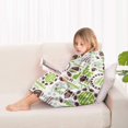 thumbnail image 4 of Green Football Monogram Pattern Blanket Hoodies for Kids 6-13YR Oversize Wearable Blanket Hoodies for Boys Girls Teens, 4 of 7
