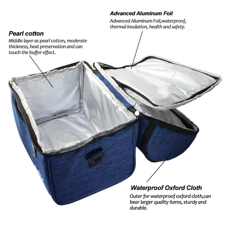 NEX Double Cooler Lunch Box- Insulated Tote with Large Capacity