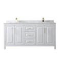 thumbnail image 3 of Wyndham Collection Daria 72" Wood Double Bathroom Vanity in White/Gold Trim, 3 of 5