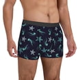 thumbnail image 5 of Men's Boxer Briefs, Green Jellyfish Starfish Soft Comfy Mens Underwear Boxer Briefs Breathable With Widen Waist, 5 of 7