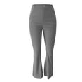 thumbnail image 3 of Women's Solid High Waisted Bootcut Dress Pants with Pockets, Suitable for Business and Casual Work, Soft Polyester-Elastane Material, 3 of 5