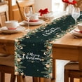 thumbnail image 5 of Green Christmas Table Runner 60 Inches Long Farmhouse Dress Scarves, Xmas Botanical Ball Bell Dining Tablerunner for Coffee Table/Kitchen Island/Party Décor, 13" x 60", 5 of 8