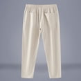 thumbnail image 5 of Mens Fashion Casual Solid Color Try Breathable Cotton And Linen Pocket Elastic Waist Large Size Pants Trousers, 5 of 9