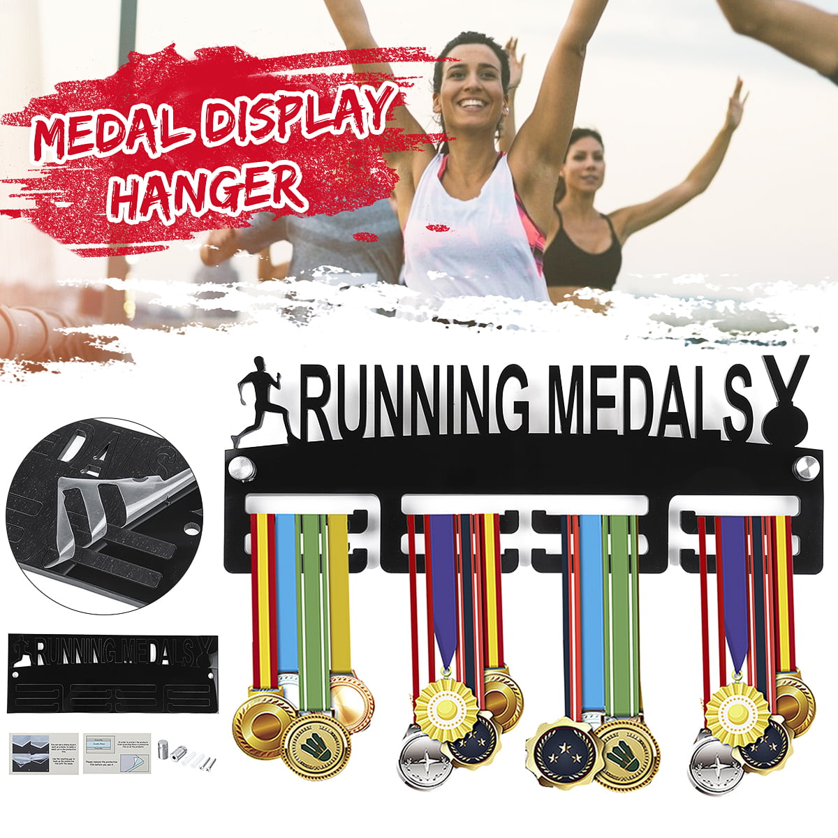 Rack Ideal Gift Personalised Thick Acrylic single Tier 5mm CUSTOM Medal Hanger 