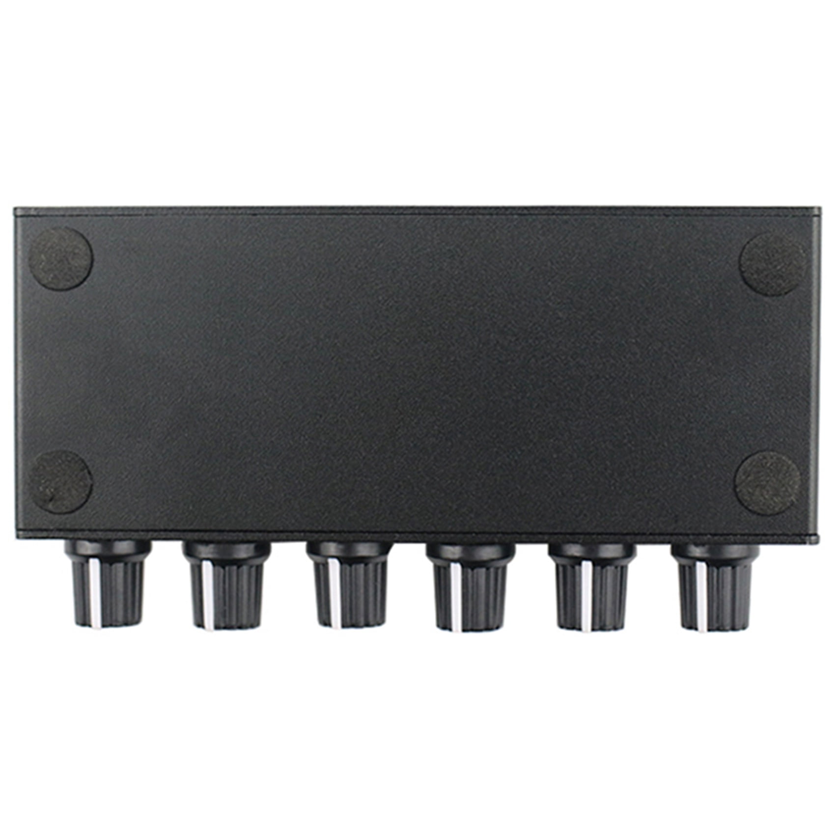2X Stereo Mixer Audio (2 Input 4 Output) Push Four Headphones or External Power Amplifiers Volume Control,2 x Stereo Mixer,black