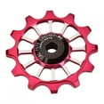 thumbnail image 3 of Derailleur  Wheel Derailleur Pulley Aluminum Alloy Ramic Meijun Ramic Bearing Aluminum Alloy Bicycle Bike Rear Derailleur Pulley Guide Wheel Golden, 3 of 7