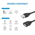 thumbnail image 2 of USB Extension Cable, Rankie 1-Pack USB 2.0 Extension Cable - A-Male to A-Female - 10 Feet (Black) - R1330B, 2 of 5