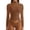 Brown, variant on Summer Tops for Women Mesh Long Sleeve Crew Neck Fashion T Shirts Solid Color Casual Slim Fit Tees