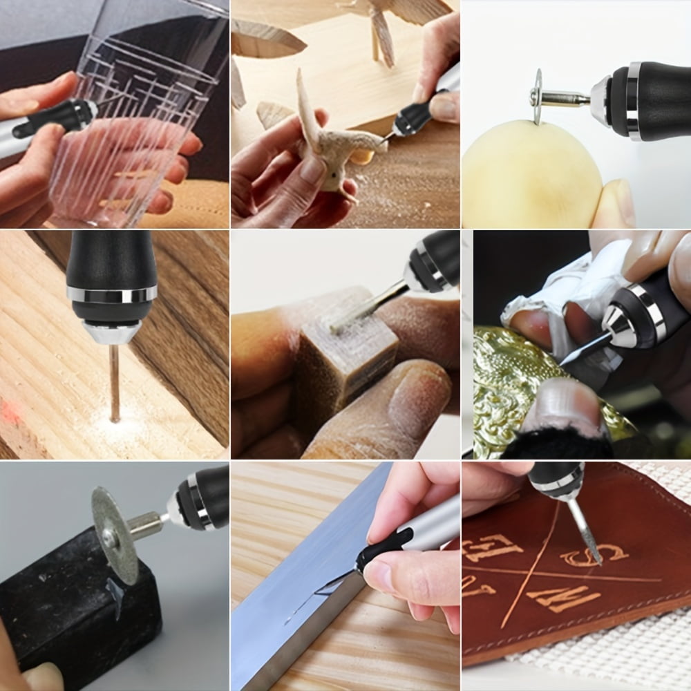 Electric Engraving Pen Kit, Engraving Tool Kit Cordless Engraver Pen USB Rechargeable DIY Etching Pen Rotary Tool For Glass Wood Metal Stone Plastic Nails And Jewelry