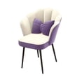 thumbnail image 3 of Silla de Maquillaje Perfecl Taburete de Tocador Cómoda Con Respaldo Violeta, 3 of 8