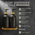 thumbnail image 4 of Stylware | Bathroom Soap Dispenser Set with Glass Dispenser, Bamboo Pumps & Tray| Bathroom Accessories | Black, 4 of 6