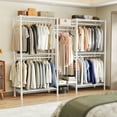 thumbnail image 5 of 900LBS Capacity Clothing Rack with Wire Shelves Sturdy Metal Wardrobe Closet White, 5 of 10