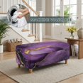 thumbnail image 2 of SEANATIVE Ottoman Footrest Cover Stretch Storage Ottoman Slipcover Footrest Stool Protector with Elastic Edge, Non-Slip Bench Cover for Living Room Decor, S, Gold Violet Marble Pattern, 2 of 7