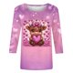 thumbnail image 5 of Xuyuer Valentine T Shirts Love Heart Printed Graphic Tee Tops Women's Casual 3/4 Sleeve T-Shirts Round Neck Cute Tunic Tops Basic Tees Blouses Business Work Tee Top Spring Shirts, 5 of 6