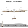 thumbnail image 6 of Grand Patio 10x10ft Patio Double-Sided Outdoor Cantilever Umbrella with Base & Cover, Black Pole, 6 of 8