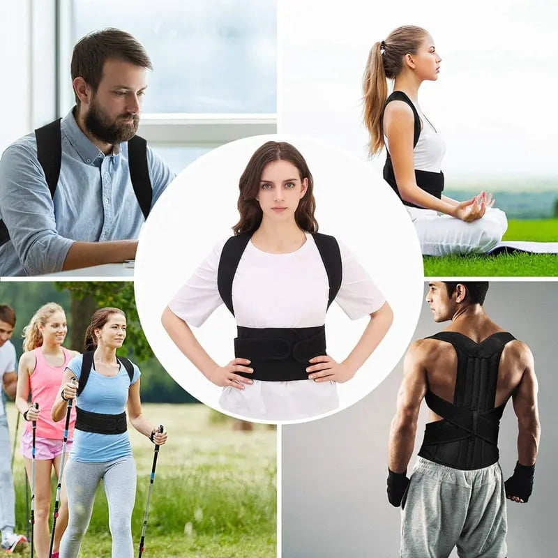 Back Brace Posture Corrector for Women and Men, Shoulder Straightener, Adjustable Full Back Support, Upper and Lower Back Pain Relief - Scoliosis, Hunchback, Hump, Thoracic, Spine Corrector