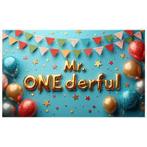 LUUFILx Mr ONEDerful Birthday Party Backdrop Banner Decorations Photography Props Happy Background Banner Supplies Balloon Theme Celebrations