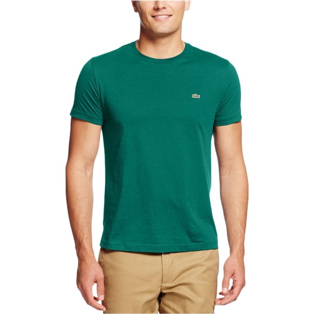 Lacoste Camiseta básica sólida para hombre, verde, XXXX-Large
