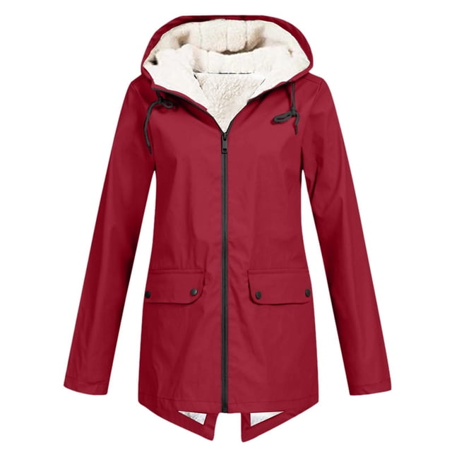 Veste Imperméable à Capuche pour Femmes Manteau d'Hiver Chaud Rembourré Parka de Randonnée Extérieure Fermeture Éclair
