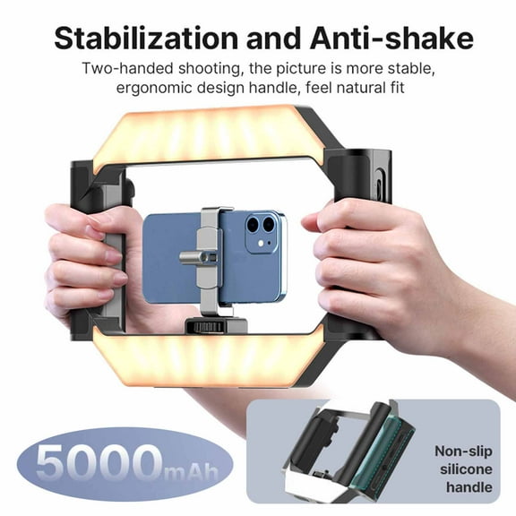 Ulanzi U-Rig Light Phone Camera LED Video Light Handheld Anti-shake Bracket Stabilizer 5000mAh For Selfie Vlogging Recording Filmmaking