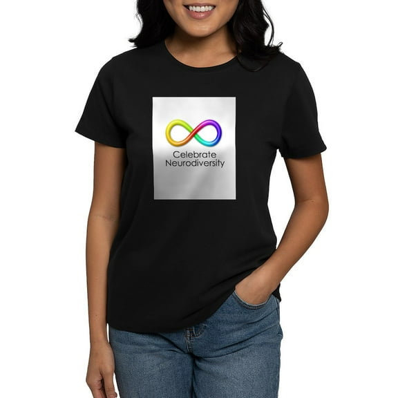 CafePress - Celebrate Neurodiversity Women's T Shirt - Women's Traditional Fit Dark T-Shirt