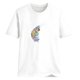 thumbnail image 5 of ICHUANYI Clearance Women's Summer Funny Feather Print Pattern Round Neck Short Sleeve T-shirt Top(Green, M) ICHUANYI WER2023081509459, 5 of 6