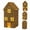 D, variant on XHKUYI Lighted Christmas House Figurine 5.1 inch, Resin Glowing Christmas Village House, Rustic Woven‑Look Mini House Ornament for Tabletop Mantel Shelf Holiday Home Decor