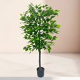 thumbnail image 4 of 5FT Artificial Ficus Tree in Pot, Faux Ficus Plants for Home Office Living Room Decor Indoor, 4 of 5