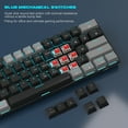 thumbnail image 3 of 60 Percent Mechanical Gaming Keyboard, Black Gaming Keyboard with Red Switches, Detachable Type-C Cable 60% Mini Keyboard with Powder Blue Light for /PC/Laptop - Gray & Black/Red Switches, 3 of 6