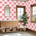 thumbnail image 4 of Pink Bow Peel and Stick Wallpaper Pink Bow Soft Pastel Wall Mural 23.6in x 9.8ft Self Adhesive Removable Wall Paper Renter Friendly Wallpaper for Girls Women Bedroom, 4 of 8