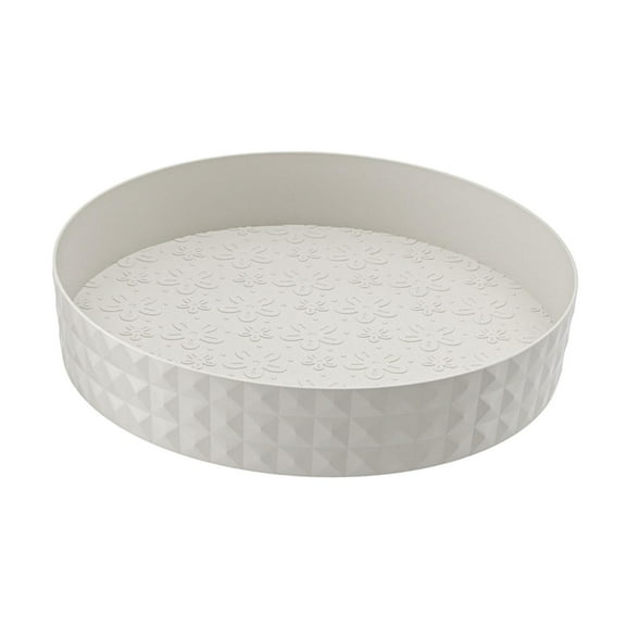 Turntable Organizer Fruit Basket Rotating Multipurpose Makeup Organizer Food Storage Container for Vanity Closet Countertop White