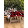 thumbnail image 2 of Outdoor Tablecloth with Umbrella Hole and Zipper, Christmas Rectangle Table Cloth 60x84 Inch Waterproof Tablecloth, Snowman Animals Snow Pine Tree Black Red Plaid Picnic Table Cover for Patio Camping, 2 of 7