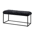 thumbnail image 3 of Loft Lyfe Lilah Black Velvet Bench - Upholstered, Hand Woven, Foam Filled, 3 of 7