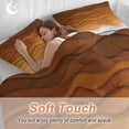 thumbnail image 5 of Orange Ombre Stripes Bedding 3 Piece Duvet Cover Set Twin Size, Farmhouse Retro Abstract Waves Art Soft Microfiber Comforter Cover with Zipper Closure & Pillowcases, FadeResistant Quilt Cover, 5 of 9