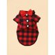 thumbnail image 4 of Plaid Pattern Pet Shirt With Tie, 4 of 5