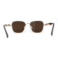 thumbnail image 4 of Unique Steam Punk Bolt and Spring Rectangle Metal Rim Sunglasses Gold Brown, 4 of 4