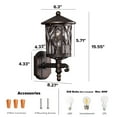 thumbnail image 2 of GZBtech Outdoor Wall Lantern Light Fixture Exterior Wall Mount Sconce Waterproof Aluminum Wall Lamp for Porch Patios Doorway, 2 of 7