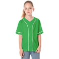 thumbnail image 4 of TIREOW Boys and Girls Baseball Jersey Boys Short Sleeve Button T-Shirts Fashion Hip Hop Casual Sports Solid Color Shirt, 4 of 6