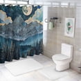 thumbnail image 7 of JEUXUS Bathroom Shower Curtain Set with Hooks Mountain Nature Forest Aesthetic Moon Starry Night White, 7 of 7